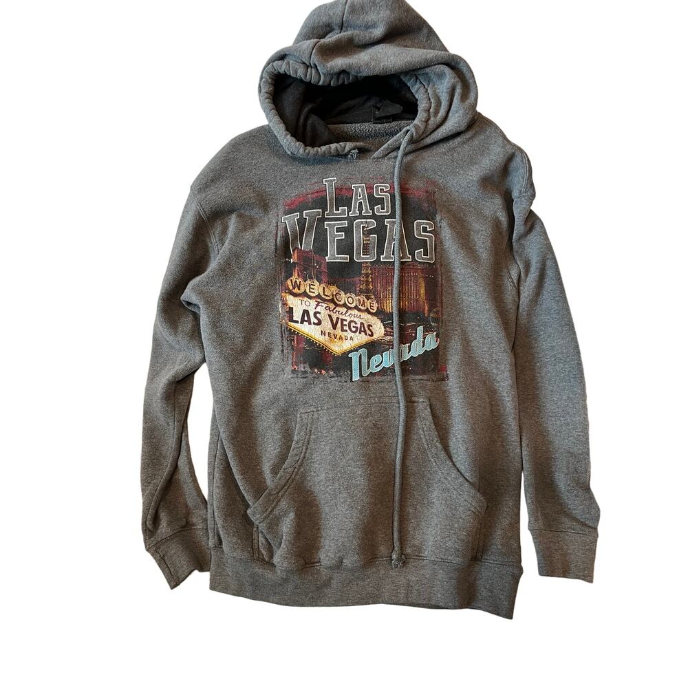 Blue Kay Las Vegas Nevada Gray Pullover Hoodie Mens M